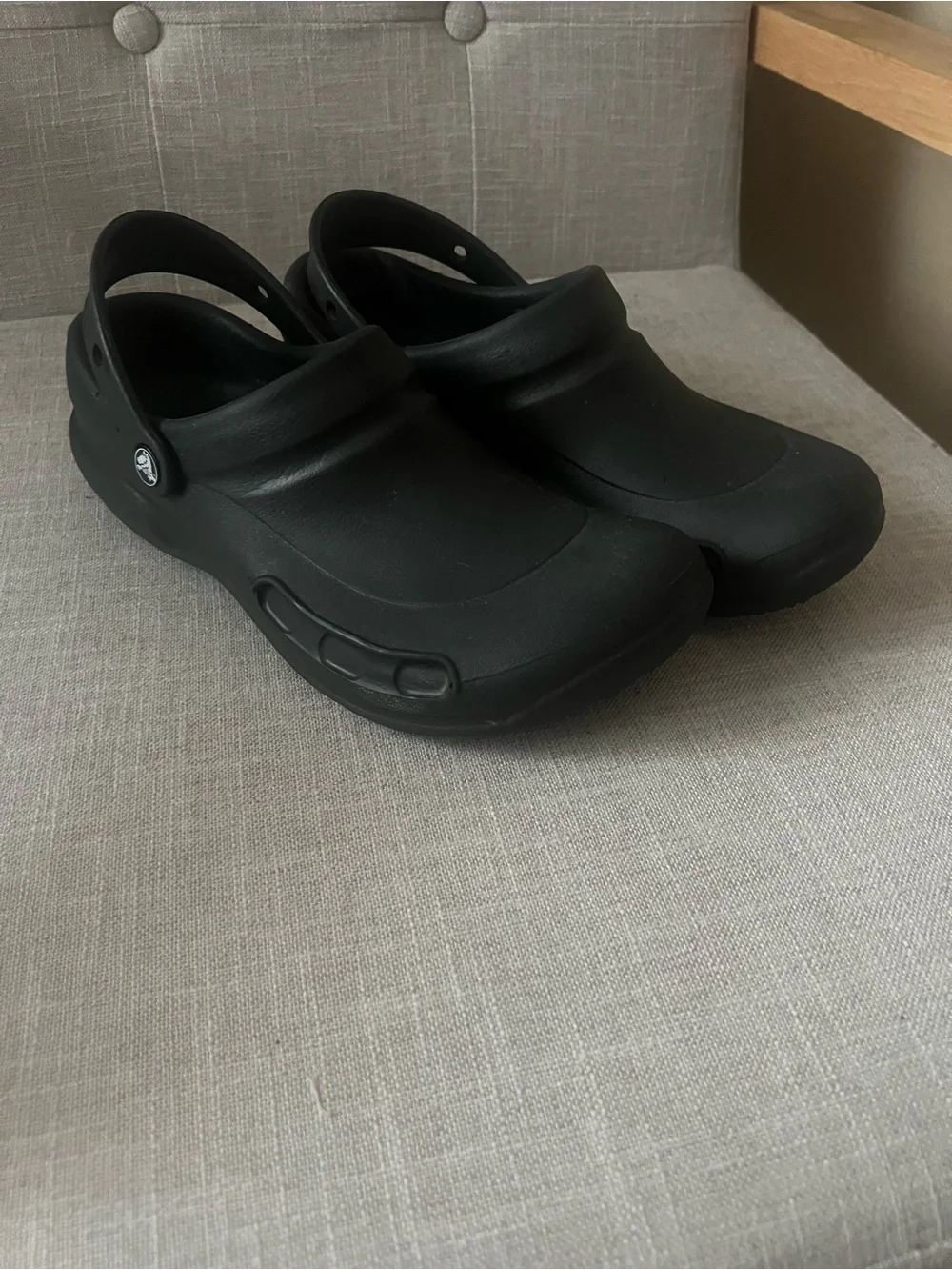 CROCS Classic Black Clogs, Mens 10, Heel Strap, outdoors casual